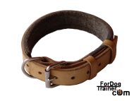 Dog collar made of leather with support material for agitation work ( dog training equipment )