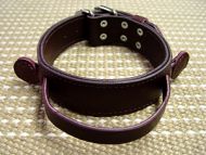 Dog collar made of leather with 2 ply leather and handle for agitation work ( dog training equipment )