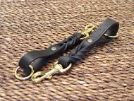 Short leather dog leash