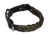 Weave dog leather collar