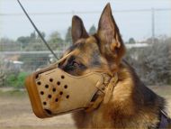 Basket leather dog muzzle